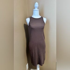 H&M Ribbed Sleeveless Dress - Brown